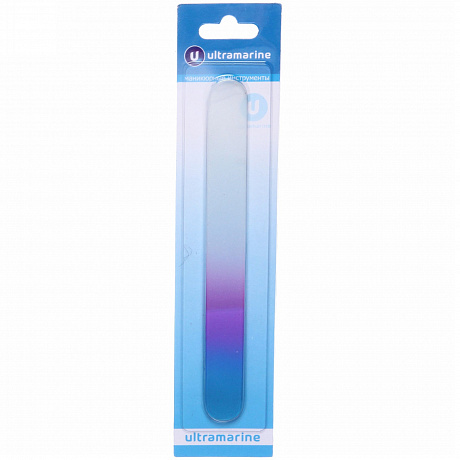 Пилка для ногтей стеклянная на блистере "Ultramarine", двухцветная,18см