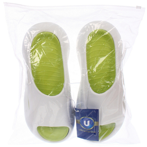 Шлепанцы мужские PRIME, цвет белый, зеленая стелька, р-р 44-45_6