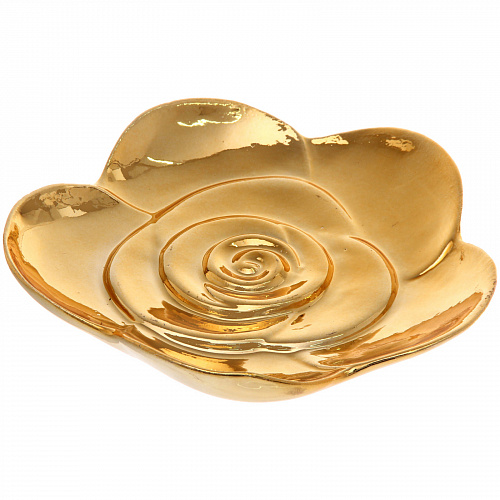 Подставка керамическая "GOLD Podarok", пион, цвет золото, 17*17см (упаковка индив. пленка)