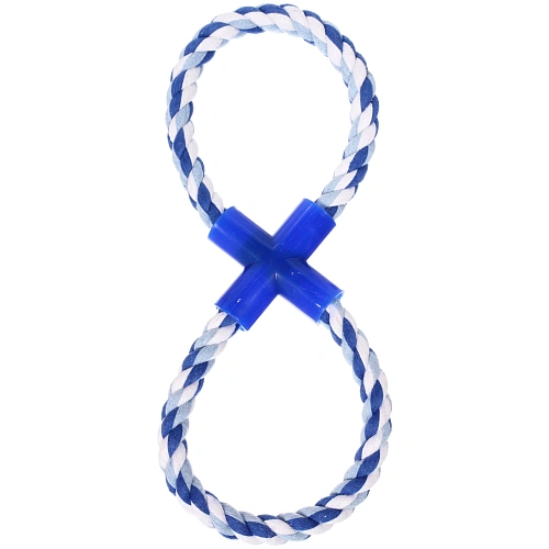 Игрушка - канат для собак средних и крупных пород "НЕСКУЧАЙКА", цвет синий 25*10,5см / 80гр (лейбл)✦