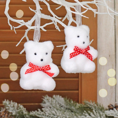 Подвеска "Милые медвежата" (набор 2 шт), Белый