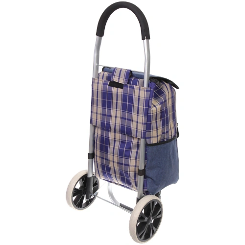 Тележка хозяйственная с сумкой (1004035см, колеса 21см,грузоподъемность до50 кг)  синяя SYD100B-1_3