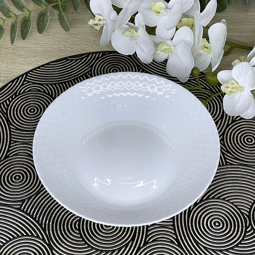Тарелка "White magic" 20*4см стеклокерамика Ромбы