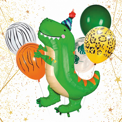 Набор шаров 6 шт "Динозавр - Праздник"