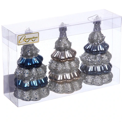 Набор украшений SHINE Magic tree 6х10 см (3 шт), night bluechampagne silvergrey_4
