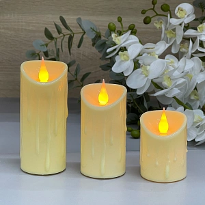 Сувенир с подсветкой "Свеча - Сказка" 5*7/9/12,5 см (набор 3 шт)