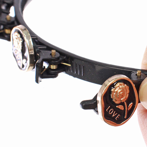 Ободок для волос ФАНТЭН, розочки, цвет чёрный, 15см (Стикер на вложение 12шт)_3