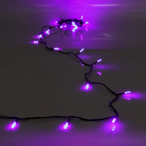 Гирлянда для дома "Кристаллы"  9,5 м 100 ламп LED черный пров.,8 реж.,IP-40, Фиолетовый (возможность соединения)