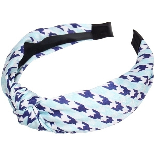 Ободок для волос ЛАФАНТАЛЬ, принт гусиная лапка, ширина 28см, микс 5 цветов (стикер на внутр часть)_5