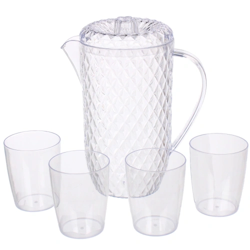 Кувшин пластиковый 1.7л "Ледяная свежесть" в наборе с 4-мя стаканами 250мл