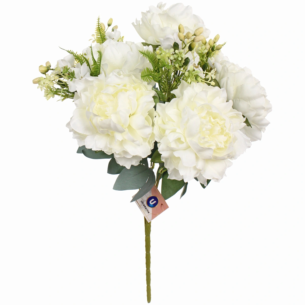 Искусственные цветы "Пионовое наслаждение" 46см 5 цветков белые