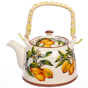 Чайник заварочный керамический 700мл с ситом "Лимоны"