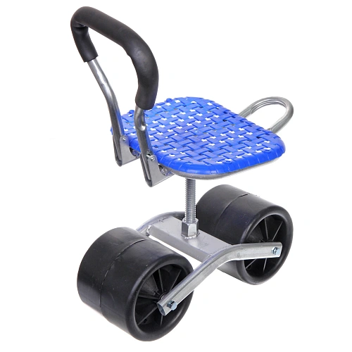 Стул садовый на колесах для прополки и работы в саду 354714см с поворотным механизмом(360°) складная спинка, цвет синий_5