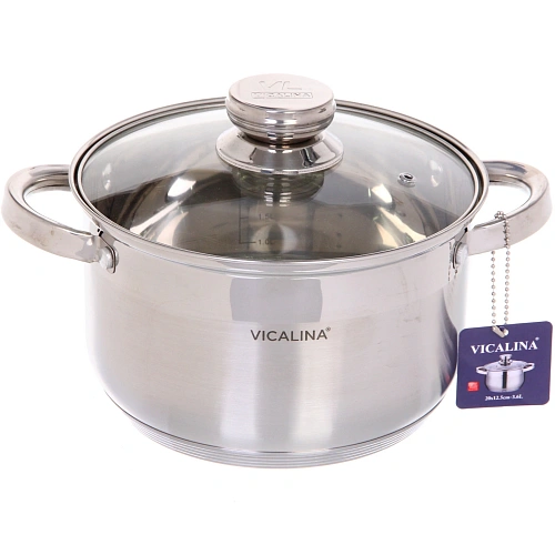 Кастрюля из нержавеющей стали VICALINA 3,6л, индукция, VL-7013