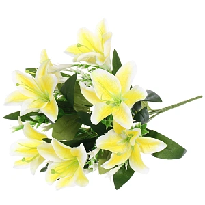 Искусственные цветы "Букет лилий" 35см 7 цветков желтые