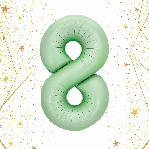 Шар фольгированный 32'/81см "Цифра "8" (зеленый)
