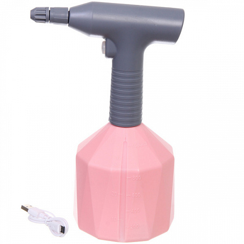 Опрыскиватель аккумуляторный 1л цвет розовый USB QW1A