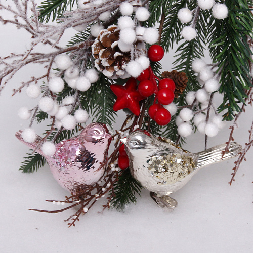 Набор украшений SHINE "Birds of Happiness" 10,5х7 см (2 шт.), baby pink/light champagne