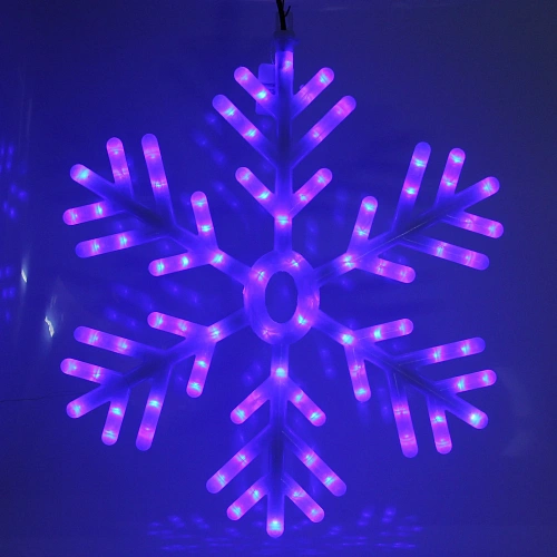 Фигура светодиодная Морозная снежинка 58 см, 258 ламп LED,авторежим, 220V, Синийбелый_3