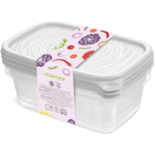 Контейнер прямоугольный "Романо" набор 3 шт 0,45л светло-серый С854СЕР