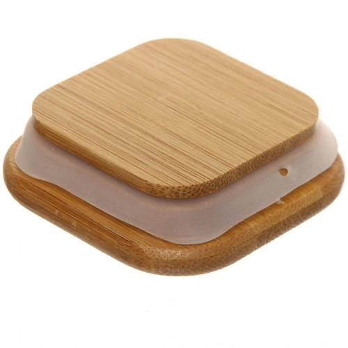 Банка для продуктов стеклянная 400мл Хай-Тек с бамбуковой крышкой, квадратная 615см_4