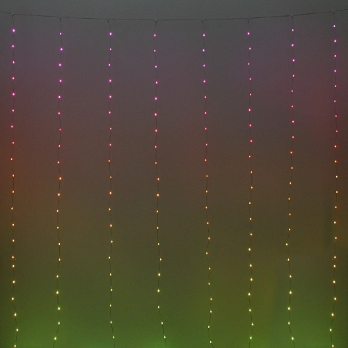 Гирлянда для дома ЗАНАВЕС  ш3м в3м 300 ламп LED, прозрачный провод, более 200 реж, IP-44 (управление с пульта ду и с телефона) Мультицвет_9