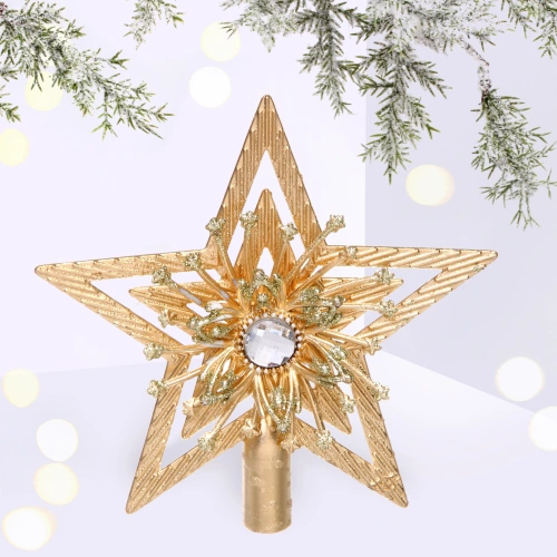Звезда на ёлку 14*14 см "Лучезарная", Золото