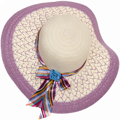 Шляпа женская с широкими полями TiraMiSu- Ассоль, микс 6 цветов, р58, ширина полей 10 см_18