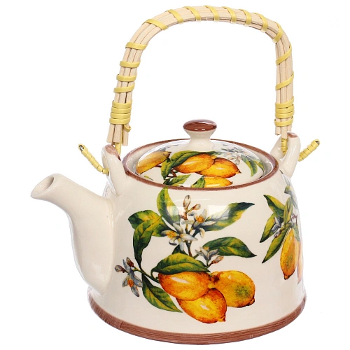 Чайник заварочный керамический 700мл с ситом Лимоны_3