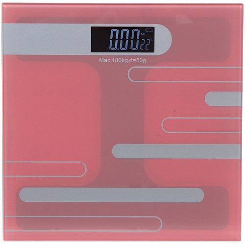 Весы напольные электронные "Stone" 28*28*0,5 см (работает от 2хААА), розовый