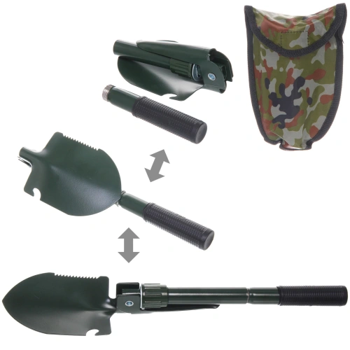 Лопата туристическая складная 39см в чехле, цвет хаки 