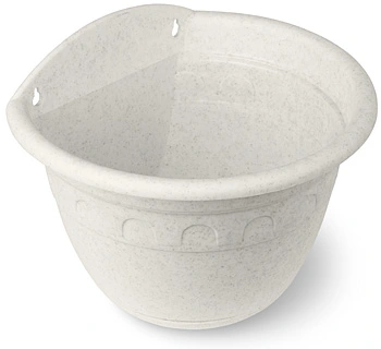 Кашпо настенное пластиковое 3,2л d-24см "Колывань" мраморный С113М