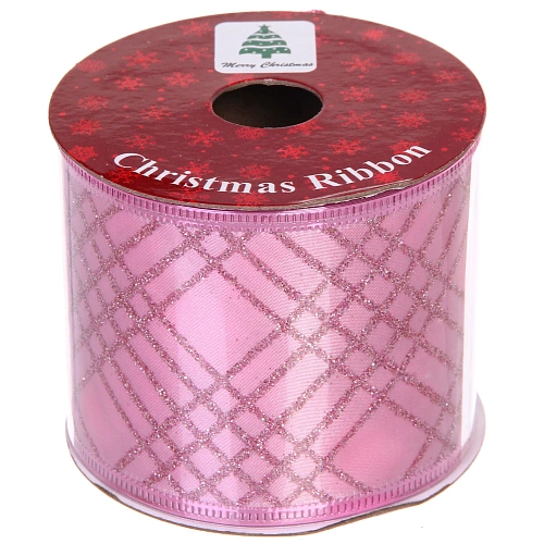 Лента для декорирования Таинственая паутина 6,3 см, 2,7 м, Розовый_4