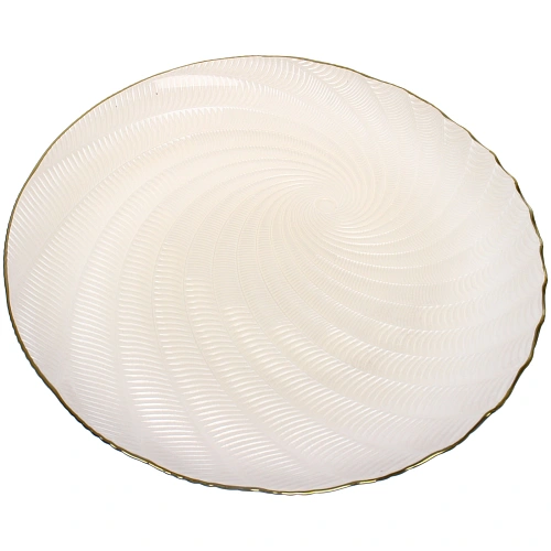 Тарелка стеклянная Фьюжн 32см перламутр_3