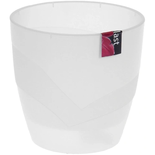Кашпо для цветов пластиковое 2л d-15см "Грация" со вставкой прозрачный