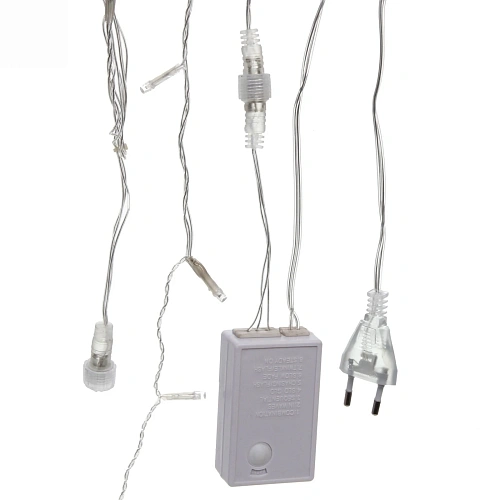 Гирлянда для улицы БАХРОМА ш3м в4060см 100 ламп LED, прозр пров, 8 реж, IP-54, Красный (возможность соединения)_2