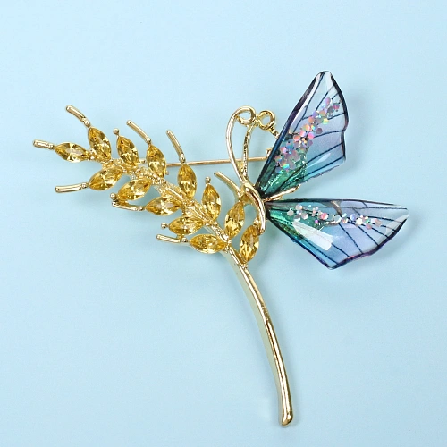 Брошь KLEVER KS, Бабочка на колоске, цвет как на фото, 5557см (символ Возрождения)_3
