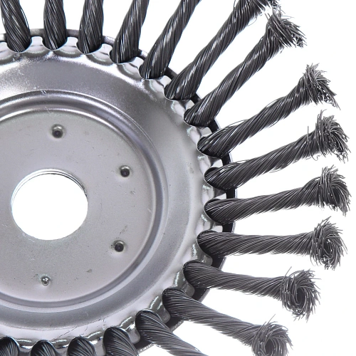 Щетка круглая для триммера из стальной проволоки диаметр 200мм, посадочное 254мм_4