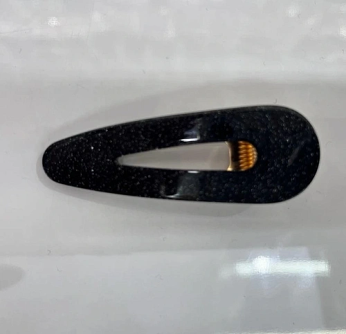 Зажим для волос "ЛАВИТА", капля, цвет черный, 6,7*2,3см (белый блистер)