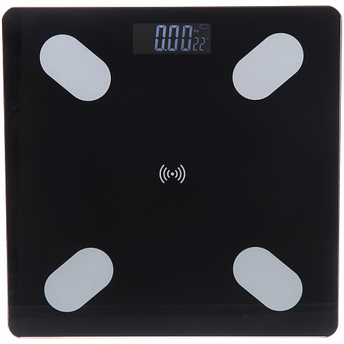 Весы напольные электронные "SMART-Weight" 26*26*0,4 см, bluetooth (работает от 2хААА), Черный
