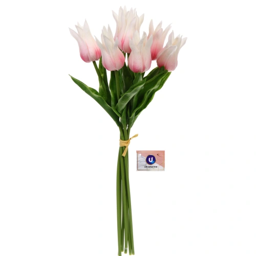 Цветы искусственные "Natur" 37см Тюльпаны 7шт розовые