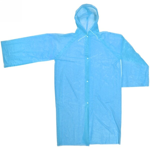 Дождевик-плащ "Сезон" с капюшоном и завязками, на кнопках 30 Мкрн 110*65см голубой ДоброСад