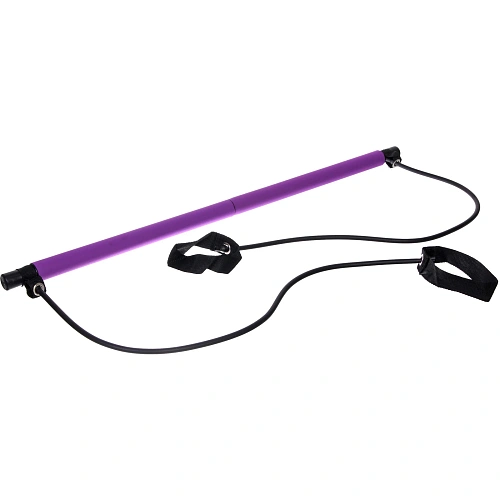 Гимнастическая палка с эспандерами Пилатес, фиолетовый_5
