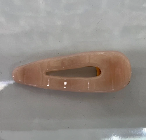 Зажим для волос "ЛАВИТА", капля, цвет пудровый, 6,5*2,3см (белый блистер)