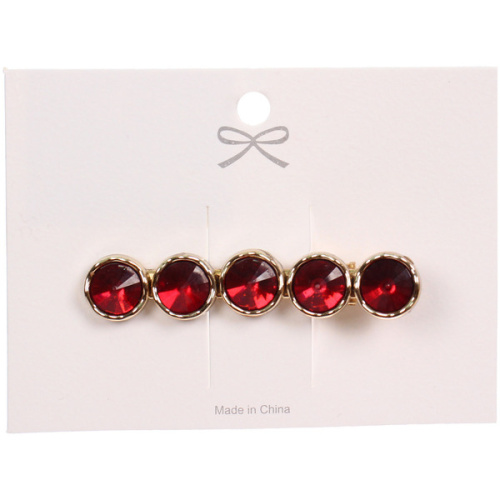 Зажим для волос 1шт на блистере "КАРАМЕЛЬ", круги, цвет гранатовый, 6*1см