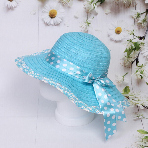 Шляпа женская с широкими полями TiraMiSu- Афина, микс  цветов, р58, ширина полей 10 см_20