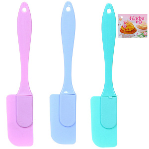 Лопатка кулинарная силиконовая 18*3,3см цветная ручка