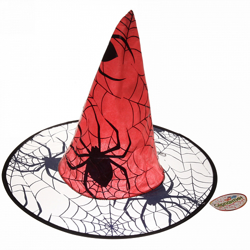 Шляпа карнавальная "Колдунья Паук" 32 см, d-38 см, розовый
