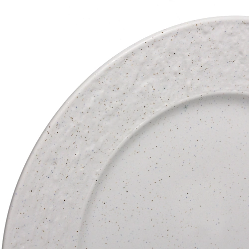 Тарелка керамическая обеденная Perfetto 27см фактурный узор, белая_3