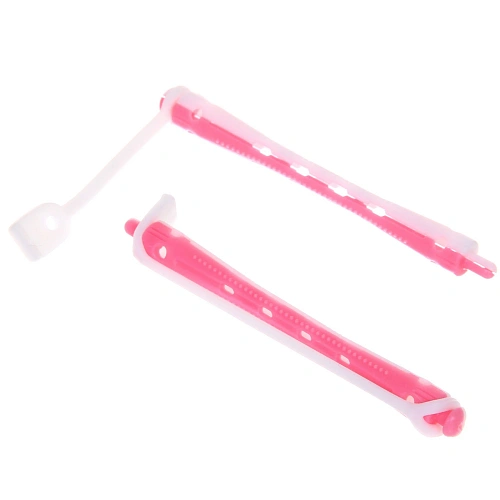 Бигуди пластмассовые-коклюшки 10шт, d=8мм (белый-розовый)_3